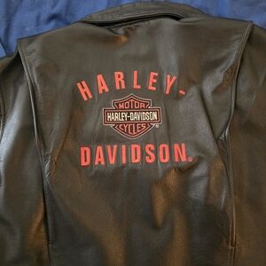 Harley-Davidson Black Leather Bomber Jacket